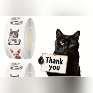 Cat "Thank You" Stickers 500